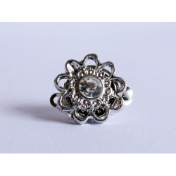 Leisure-Beads - 1x silberfarben Strass Kastensteckverschluss 14x12x7mm Kastenverschluss Steckverschluss - Schmuckzubehör Schmuckverschluss