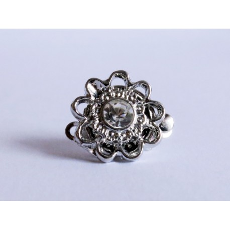 Leisure-Beads - 1x silberfarben Strass Kastensteckverschluss 14x12x7mm Kastenverschluss Steckverschluss - Schmuckzubehör Schmuckverschluss