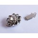 1x silber Strass Kastensteckverschluss 14x12x7mm Kastenverschluss Steckverschluss - Schmuckzubehör Schmuckverschluss