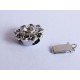 1x silber Strass Kastensteckverschluss 14x12x7mm Kastenverschluss Steckverschluss - Schmuckzubehör Schmuckverschluss