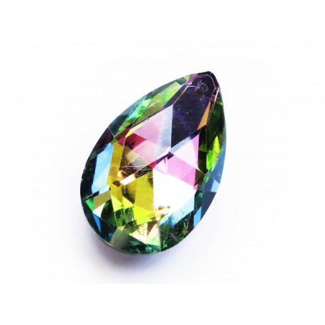 Leisure-Beads - 1x vitrail Glasanhänger Tropfenform 38x22mm II. WAHL geschliffener Glasanhänger - Glas Schmuckzubehör