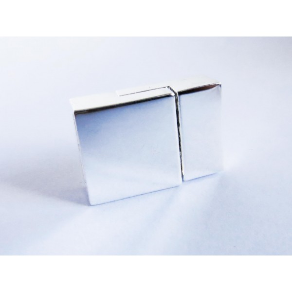 1x hellsilberfarben Magnetverschluss 20x14x6mm Innen 10x3mm hellsilberfarben Einklebverschluss - Schmuckzubehör Schmuckverschl