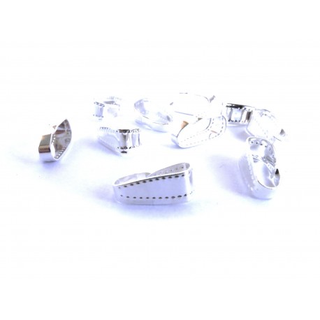 Leisure-Beads - 10x hellsilberfarbene Collierschlaufe 11x4mm Anhängerhaken - Schmuckzubehör Collierschlaufe