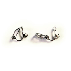 2x Ohrclips 12x8mm in silberfarben - Schmuckzubehör zum Ohrclips Selbermachen