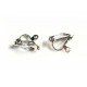 2 Stück / 1 Paar Ohrclips (2) ca. 12x8mm silberfarben - Schmuckzubehör zum Ohrclips selbermachen