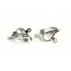 2 Stück / 1 Paar Ohrclips (2) ca. 12x8mm silberfarben - Schmuckzubehör zum Ohrclips selbermachen - Leisure-Beads DIY