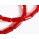 1 Strang rote Glasperlen 10x4mm zylinder Tube transparente Glasperlen - Schmuckzubehör