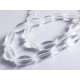 1 Strang transparente Glasperlen 12x6mm Olivenform weiss transparente Glasperlen - Schmuckzubehör