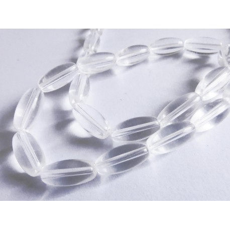 Leisure-Beads - 1 Strang transparente Glasperlen 12x6mm Olivenform - Schmuckzubehör