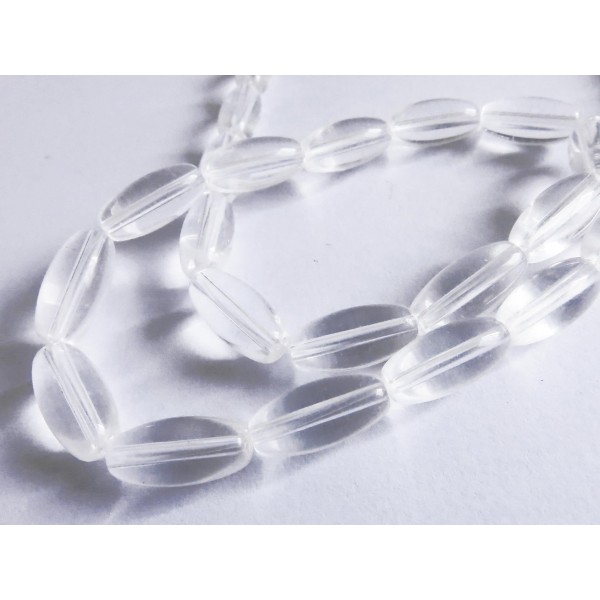 1 Strang transparente Glasperlen 12x6mm Olivenform - Schmuckzubehör - Leisure-Beads DIY
