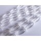 1 Strang transparente Glasperlen 12x6mm Olivenform weiss transparente Glasperlen - Schmuckzubehör