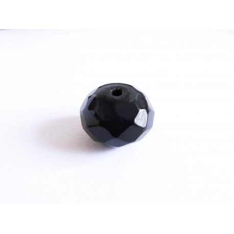 Leisure-Beads - 4x schwarze Glasperle 16x12mm Jet - Schmuckzubehör