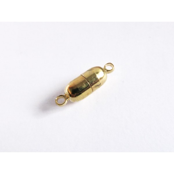 1x goldfarbener Magnetverschluss 17x6mm in Zylinderform - Schmuckzubehör - Leisure-Beads DIY