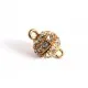 Goldfarbener Strass Magnetverschluss 17x10mm kugelförmiger Magnetverschluss mit Strasssteinen - Schmuckzubehör Magnetverschluss - Leisure-Beads DIY