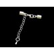 1x hellsilber Endkappe 10x7mm mit Karabiner zum Einkleben platinfarbener Verschluss zum Einkleben - Schmuckzubehör Endkappe