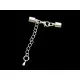 1x hellsilber Endkappe 10x7mm mit Karabiner zum Einkleben platinfarbener Verschluss zum Einkleben - Schmuckzubehör Endkappe - Leisure-Beads DIY