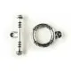 Knebelverschluss Toggle silberfarben Ringteil 12 mm - Leisure-Beads DIY