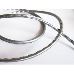 Leisure-Beads - 1m synthetisches silberfarben Lederband 4x2mm Kunstlederband - Schmuckzubehör