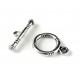 Silberfarbener Knebelverschluss Toggle Ringdurchmesser 12 mm Stablänge 19 mm