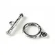 Silberfarbener Knebelverschluss Toggle Ringdurchmesser 12 mm Stablänge 19 mm - Leisure-Beads DIY