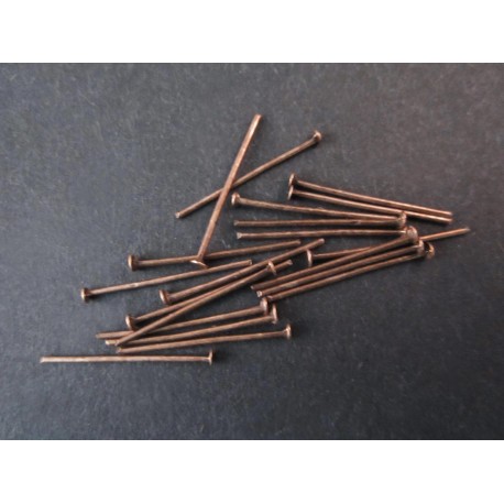 Leisure-Beads - 20 kupferfarbene Nietstifte 40mm mit Kopf - Schmuckzubehör