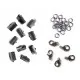 10 gunmetal Bandklemmen 13mm + 5 Karabiner + 20 Biegeringe als Schmuckzubehör Set für Halsband - gunmetal aSchmuckzubehör Set - Leisure-Beads DIY