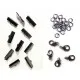 10 gunmetal Bandklemmen 20mm + 5 Karabiner + 20 Biegeringe als Schmuckzubehör Set für Halsband - gunmetal aSchmuckzubehör Set - Leisure-Beads DIY