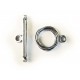 Silber Knebelverschluss Toggle silberfarben Ringteil 13 mm