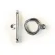 Silber Knebelverschluss Toggle silberfarben Ringteil 13 mm - Leisure-Beads DIY