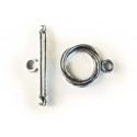 1x silberfarben Knebelverschluss Ring 13mm Toggle - Schmuckzubehör