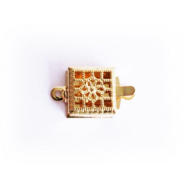 1x goldfarben Kastensteckverschluss 14,5x8,5x3,5mm Steckverschluss - Schmuckzubehör Schmuchverschluss - Leisure-Beads DIY