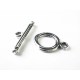 Filigraner Knebelverschluss Toggle silberfarben Ringteil 13mm Stablänge 24mm