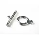 Filigraner Knebelverschluss Toggle silberfarben Ringteil 13mm Stablänge 24mm - Leisure-Beads DIY