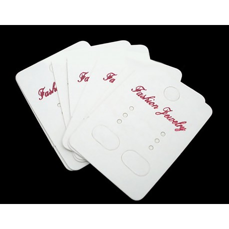 Leisure-Beads - 100 weisse Schmuckkarten 45x32mm Papier Schmuck Display Ohrringe - Schmuckzubehör