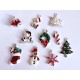 10x bunte Weihnachts Anhänger ca. 19-27mm emailliert X-Mas platinfarbene Schmuckanhänger - Schmuckzubehör Weihnachten