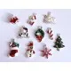 10x bunte Weihnachts Anhänger ca. 19-27mm emailliert X-Mas platinfarbene Schmuckanhänger - Schmuckzubehör Weihnachten - Leisure-Beads DIY