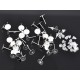 20 Stück / 10 Paar Ohrstecker zum Bekleben Durchmesser ca. 8mm Studs mit Stopper - Schmuckzubehör zum Ohrringe selbermachen