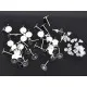 20 Stück / 10 Paar Ohrstecker zum Bekleben Durchmesser ca. 8mm Studs mit Stopper - Schmuckzubehör zum Ohrringe selbermachen - Leisure-Beads DIY