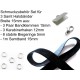 Schmuckzubehör Set für 15mm Halsband mit Samtband, Bandklemmen, Karabinern + Biegeringen - Schmuckzubehör Set