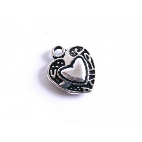 Leisure-Beads - 1x Herz Anhänger 15x12mm Trachtenherz Schmuckanhänger - Schmuckzubehör