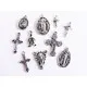 10 Christliche silber Anhänger im Mix 15-25mm silberfarben Schmuckanhänger mit Kreuzen - Schmuckzubehör - Leisure-Beads DIY