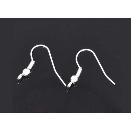 Leisure-Beads - 10x hellsilberfarbene Ohrfedern Öse quer 19x18mm mit Stopper - Schmuckzubehör zum Ohrringe selbermachen