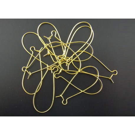 Leisure-Beads - 10x vergoldete Brisuren 16x36mm Ohrhaken Ohrfedern - Schmuckzubehör