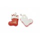 1x roter Nikolausstiefel Schmuck Anhänger 29x20mm aus Resin - Schmuckzubehör