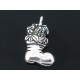 2x silber Nikolaus Stiefel 20x13mm silber Schmuckanhänger für Weihnachten - Schmuckzubehör Weihnachten