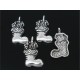 2x silber Nikolaus Stiefel 20x13mm silber Schmuckanhänger für Weihnachten - Schmuckzubehör Weihnachten