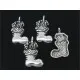2x silber Nikolaus Stiefel 20x13mm silber Schmuckanhänger für Weihnachten - Schmuckzubehör Weihnachten - Leisure-Beads DIY