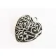 1x silber Herz Anhänger ca. 28x25mm silberfarben Herz Schmuckanhänger - Schmuckzubehör - Leisure-Beads DIY