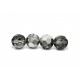 1x 16mm geschliffene Kristallglasperle in silber transparent - Schmuckzubehör Kristallglasperlen