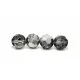 1x 16mm geschliffene Kristallglasperle in silber transparent - Schmuckzubehör Kristallglasperlen - Leisure-Beads DIY